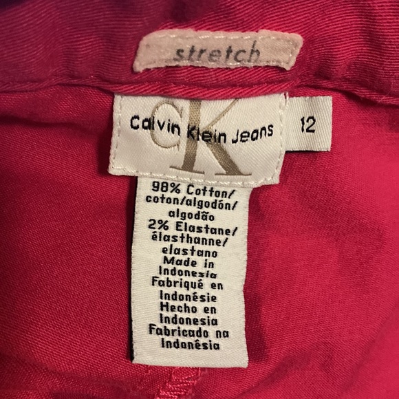 Calvin Klein Hot Pink Fuchsia Stretchy Cropped Ankle Pants Slacks Size 12 VGC - Picture 6 of 6